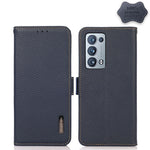 KHAZNEH Custodia RFID in vera pelle Litchi magnetica laterale, For OPPO Reno5 A JP Version, For OPPO Reno6 Pro 5G, For OPPO Reno6 Pro+ 5G, For OPPO Reno6 5G, For OPPO Reno7 5G, For OPPO Reno7 Pro 5G
