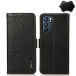 KHAZNEH Custodia RFID in vera pelle Litchi magnetica laterale, For OPPO Reno5 A JP Version, For OPPO Reno6 Pro 5G, For OPPO Reno6 Pro+ 5G, For OPPO Reno6 5G, For OPPO Reno7 5G, For OPPO Reno7 Pro 5G