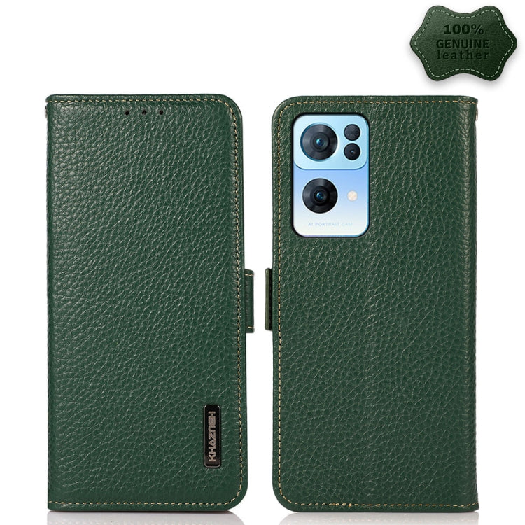 KHAZNEH Custodia RFID in vera pelle Litchi magnetica laterale, For OPPO Reno5 A JP Version, For OPPO Reno6 Pro 5G, For OPPO Reno6 Pro+ 5G, For OPPO Reno6 5G, For OPPO Reno7 5G, For OPPO Reno7 Pro 5G