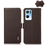 KHAZNEH Custodia RFID in vera pelle Litchi magnetica laterale, For OPPO Reno5 A JP Version, For OPPO Reno6 Pro 5G, For OPPO Reno6 Pro+ 5G, For OPPO Reno6 5G, For OPPO Reno7 5G, For OPPO Reno7 Pro 5G