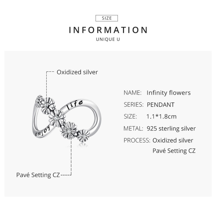 Accessori per collana braccialetto fai-da-te con fiori infiniti in argento sterling S925, Infinite Flowers