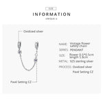 Accessori per collana braccialetto fai-da-te con catena di sicurezza retrò fiore in argento sterling S925, Retro Flower