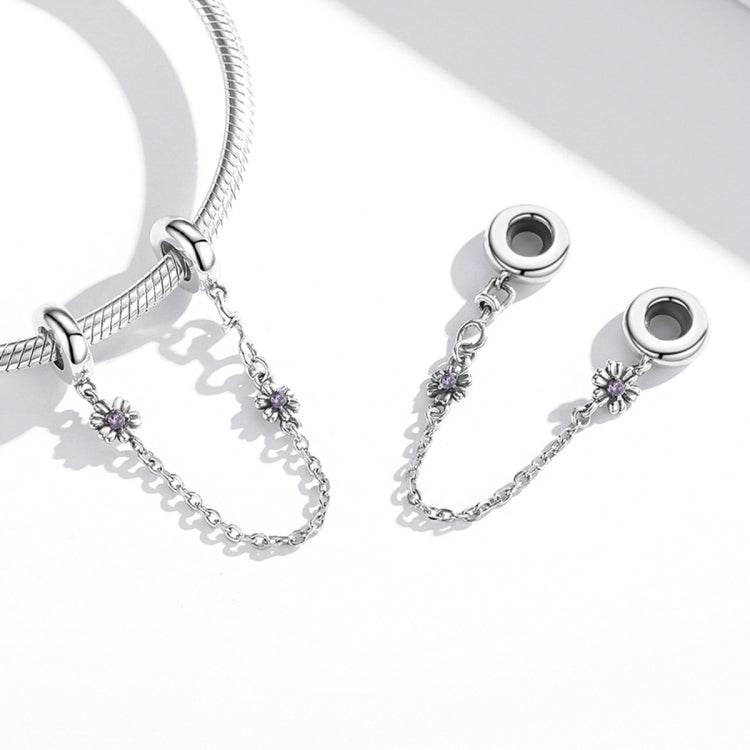 Accessori per collana braccialetto fai-da-te con catena di sicurezza retrò fiore in argento sterling S925, Retro Flower