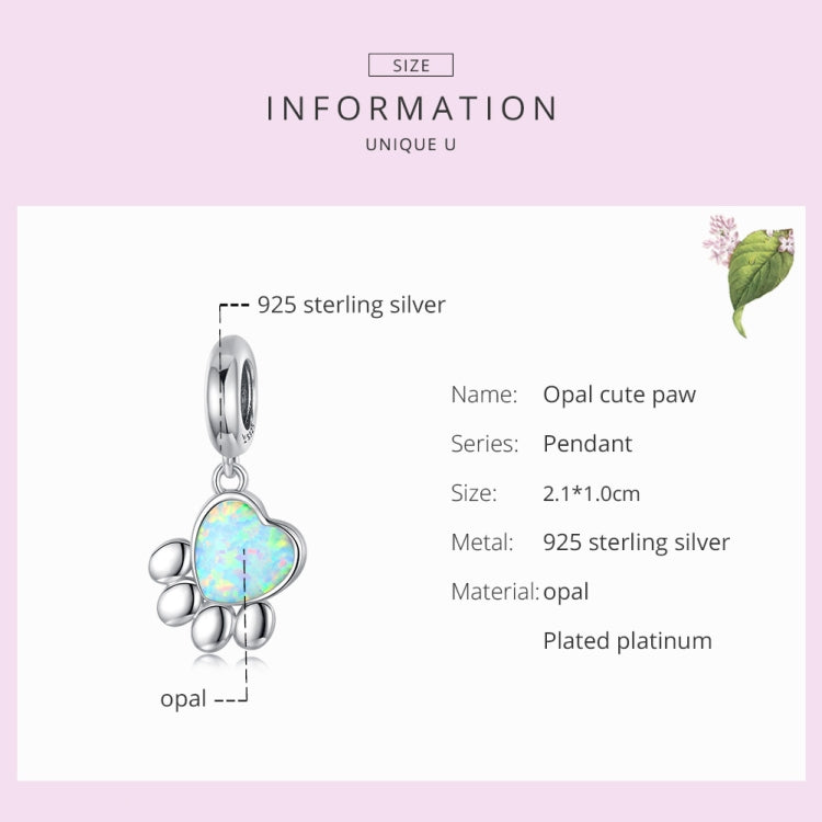 Accessori per collana braccialetto fai da te con perline opali artiglio carino in argento sterling S925, Cute Claw Opal