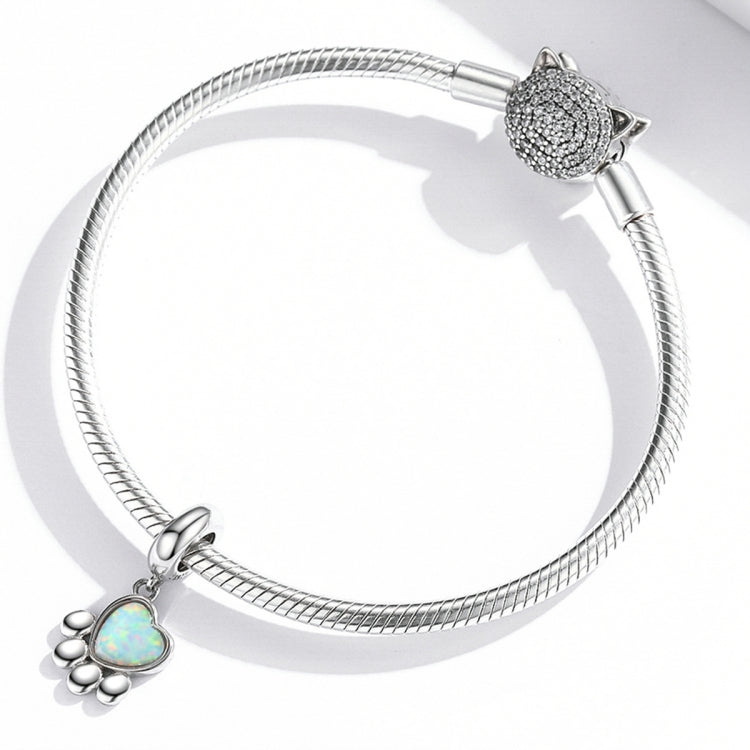 Accessori per collana braccialetto fai da te con perline opali artiglio carino in argento sterling S925, Cute Claw Opal