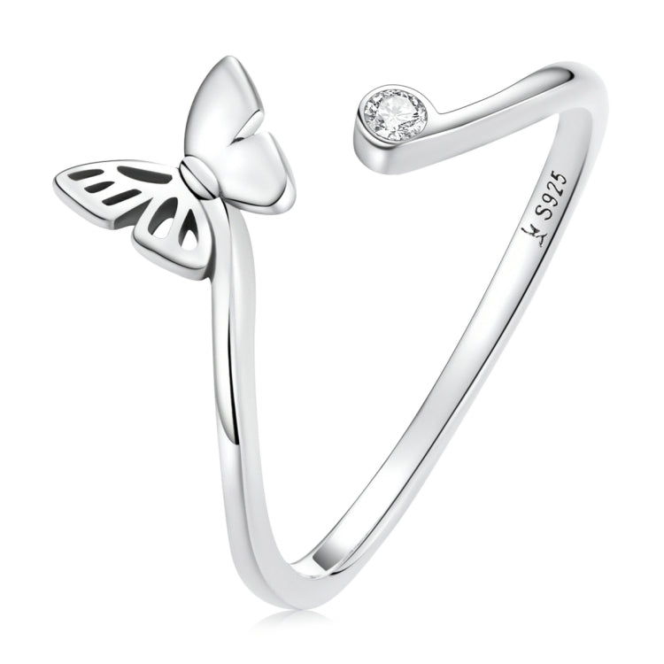 Anello aperto da donna con farfalla in argento sterling S925, Butterfly