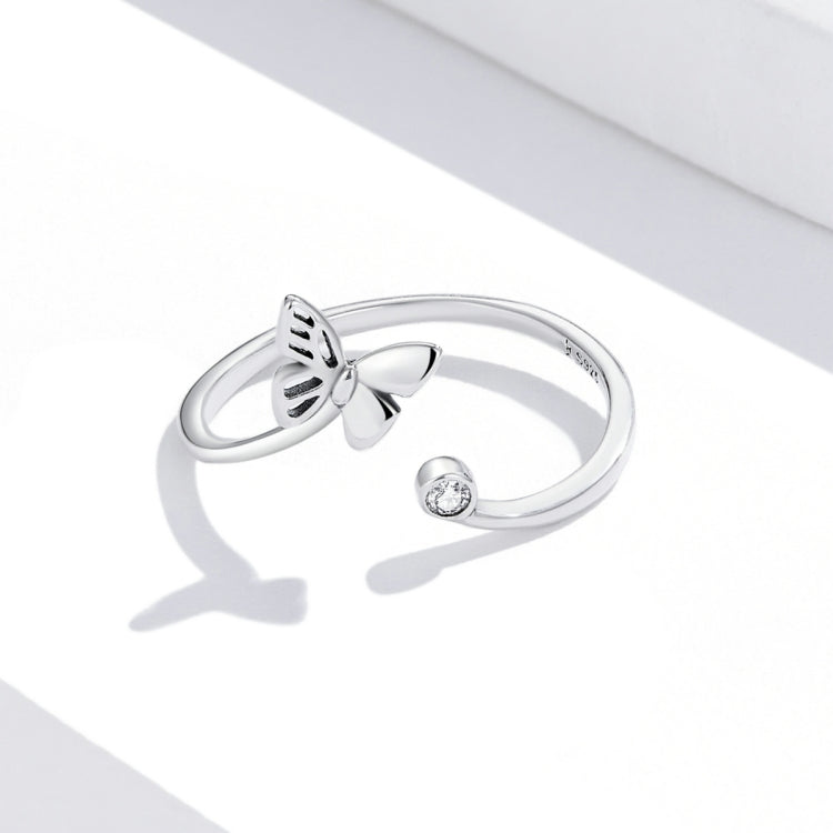 Anello aperto da donna con farfalla in argento sterling S925, Butterfly