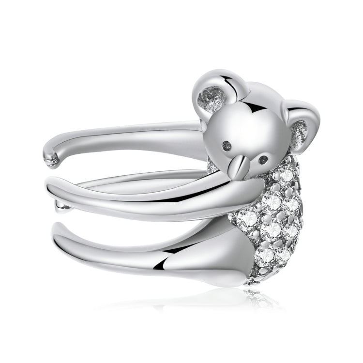 Orecchini da donna con morsetto per osso dell'orecchio Koala in argento sterling S925, Koala