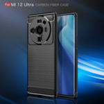 Custodia per telefono TPU in fibra di carbonio con trama spazzolata, For Xiaomi 12 5G, For Xiaomi 12 Pro 5G, For Xiaomi Mi 12 Ultra 5G