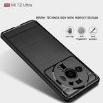 Custodia per telefono TPU in fibra di carbonio con trama spazzolata, For Xiaomi 12 5G, For Xiaomi 12 Pro 5G, For Xiaomi Mi 12 Ultra 5G