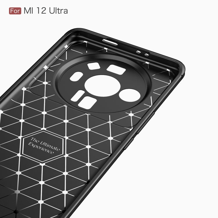 Custodia per telefono TPU in fibra di carbonio con trama spazzolata, For Xiaomi 12 5G, For Xiaomi 12 Pro 5G, For Xiaomi Mi 12 Ultra 5G