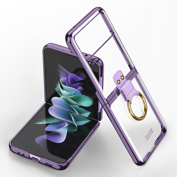 Custodia per telefono galvanica GKK Phantom con anello, For Samsung Galaxy Z Flip3 5G