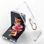 Custodia per telefono galvanica GKK Phantom con anello, For Samsung Galaxy Z Flip3 5G