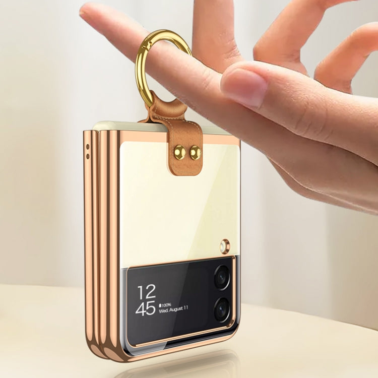 Custodia per telefono galvanica GKK Phantom con anello, For Samsung Galaxy Z Flip3 5G