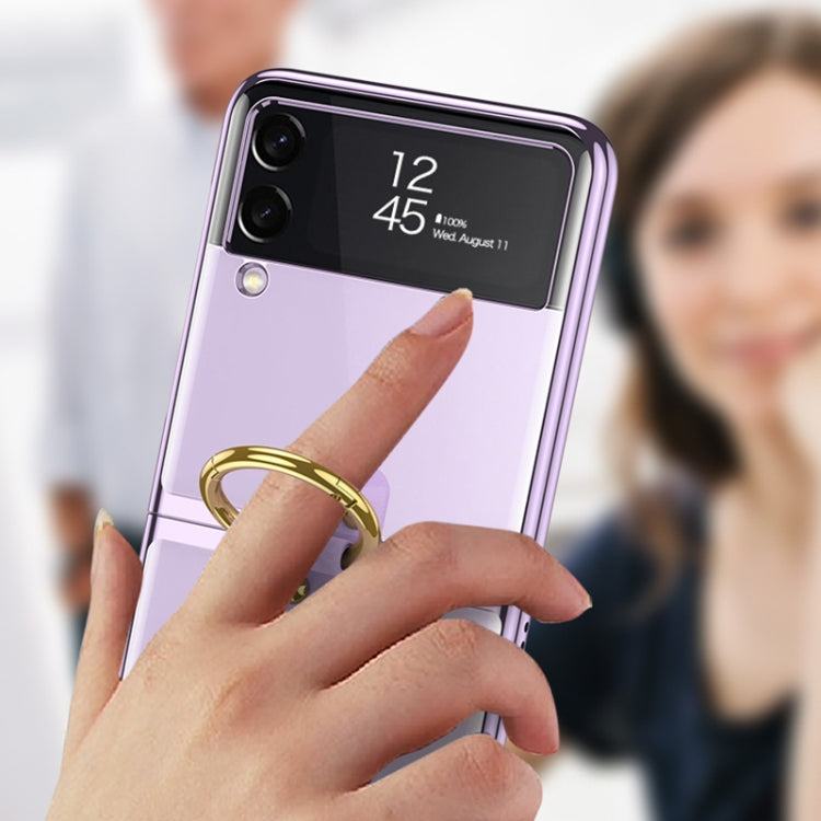 Custodia per telefono galvanica GKK Phantom con anello, For Samsung Galaxy Z Flip3 5G