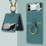 Custodia per telefono ultrasottile GKK PC + PU con anello e cinturino, For Samsung Galaxy Z Flip3 5G