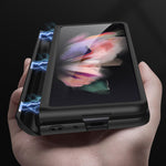 Custodia a libro magnetica a copertura totale GKK con slot per penna, For Samsung Galaxy Z Fold3 5G