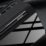 Custodia per telefono verniciata in vetro temperato GKK Flip con slot per penna, For Samsung Galaxy Z Fold3 5G
