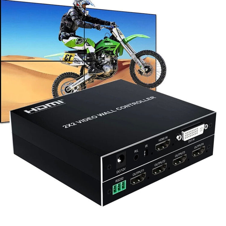 Controller per video wall 1080P 2 x 2 HDMI + DVI a 4 porte HDMI, 1080P