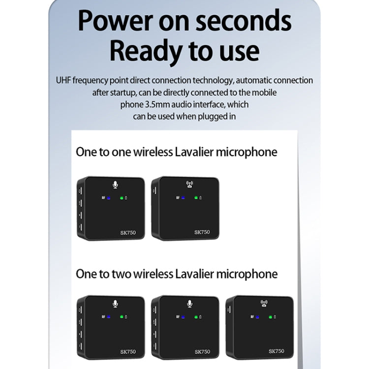 Mini microfono lavalier wireless SK750 tipo C