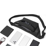FEIHADUN cxs-321 Marsupio regolabile in tessuto Oxford, dimensioni: 32 x 12 x 6 cm, cxs-321 (Black), cxs-321 (Grey), cxs-321 (Dark Green), cxs-321 (Silver)