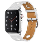 Cinturino con fibbia in argento PU per la serie Apple Watch, 7 41mm / 6&SE&5&4 40mm / 3&2&1 38mm, 7 45mm / 6&SE&5&4 44mm / 3&2&1 42mm
