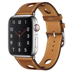Cinturino con fibbia in argento PU per la serie Apple Watch, 7 41mm / 6&SE&5&4 40mm / 3&2&1 38mm, 7 45mm / 6&SE&5&4 44mm / 3&2&1 42mm
