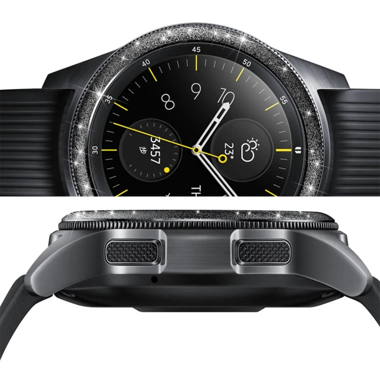 Anello con castone in acciaio inossidabile con polvere glitterata, For Samsung Galaxy Watch 42mm