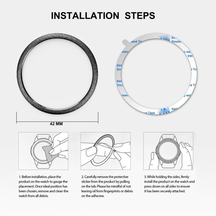 Anello con castone in acciaio inossidabile con polvere glitterata, For Samsung Galaxy Watch 42mm