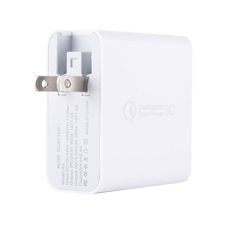 Caricatore da viaggio USB-C 18W con QC3.0 e doppia USB
