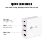 Caricatore da viaggio USB-C 18W con QC3.0 e doppia USB
