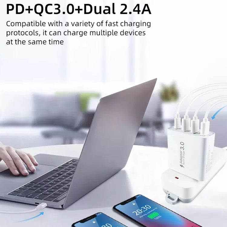 Caricatore da viaggio USB-C 18W con QC3.0 e doppia USB