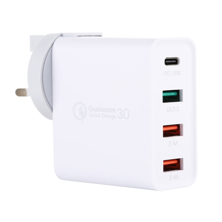 Caricatore da viaggio USB-C 18W con QC3.0 e doppia USB