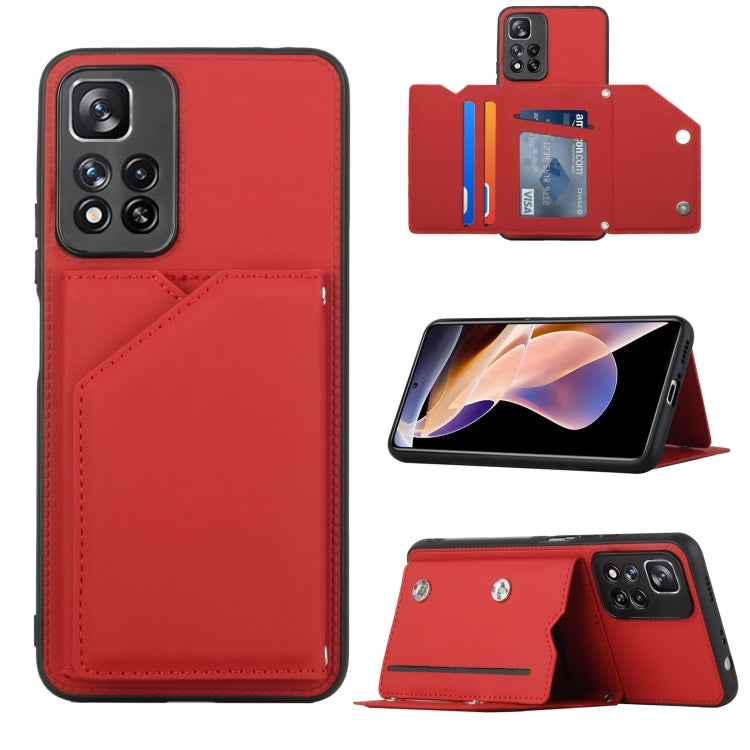 Custodia per telefono Skin Feel PU + TPU + PC con slot per schede, For vivo S10e / V23e, For Xiaomi Redmi Note 11 Pro, For Samsung Galaxy S22 5G, For Samsung Galaxy S22+ 5G, For Samsung Galaxy S22 Ultra 5G