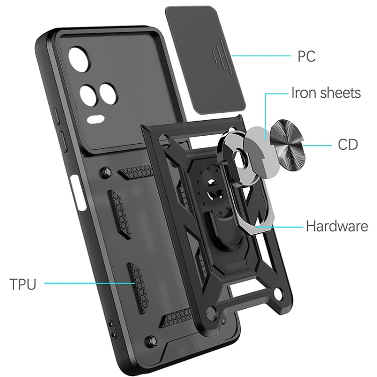 Cover per fotocamera scorrevole Custodia per telefono in TPU + PC, For OPPO Realme 8i, For OPPO Realme C21Y, For vivo Y21s, For Samsung Galaxy A03 5G 164mm, For Samsung Galaxy A13 4G