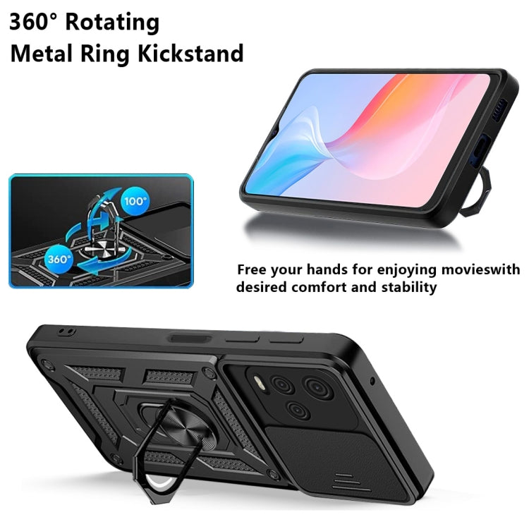 Cover per fotocamera scorrevole Custodia per telefono in TPU + PC, For OPPO Realme 8i, For OPPO Realme C21Y, For vivo Y21s, For Samsung Galaxy A03 5G 164mm, For Samsung Galaxy A13 4G