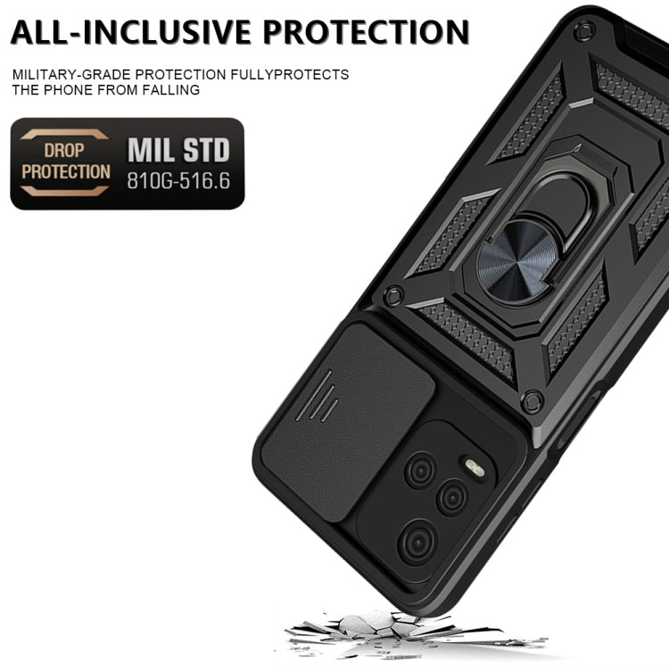 Cover per fotocamera scorrevole Custodia per telefono in TPU + PC, For OPPO Realme 8i, For OPPO Realme C21Y, For vivo Y21s, For Samsung Galaxy A03 5G 164mm, For Samsung Galaxy A13 4G