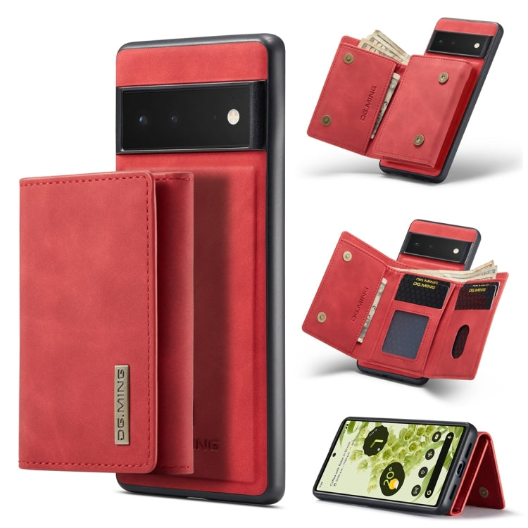 DG.MING M1 Series 3-Fold Multi Card Wallet + Cover posteriore magnetica, For Google Pixel 5a 5G, For Google Pixel 6 Pro, For OnePlus 9RT 5G