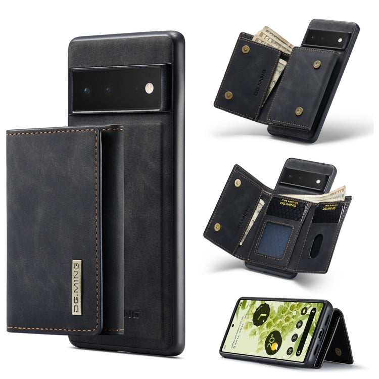 DG.MING M1 Series 3-Fold Multi Card Wallet + Cover posteriore magnetica, For Google Pixel 5a 5G, For Google Pixel 6 Pro, For OnePlus 9RT 5G