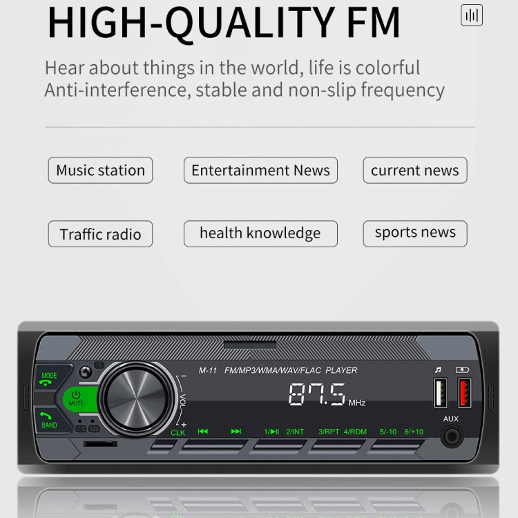 M11 Lettore MP3 Bluetooth per auto Supporto Interconnessione telefono cellulare / Scheda FM / TF, M11