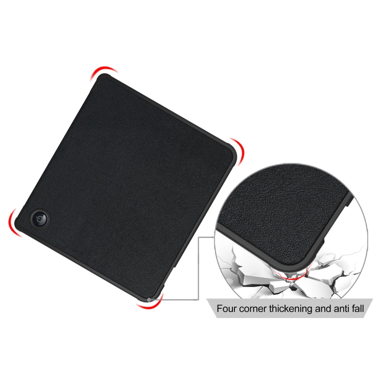 Custodia per tablet in pelle multi-pieghevole con trama in tessuto, For KOBO Libra2 2021, For KOBO Sage 2021