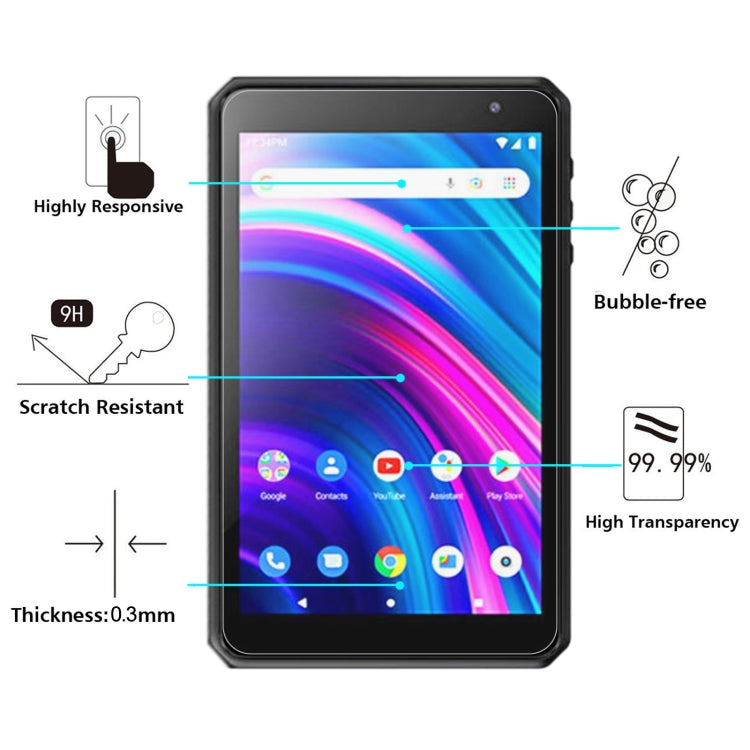 Pellicola per tablet in vetro temperato antideflagrante 9H 2.5D, For BLU M8L (1 PC), For BLU M8L Plus (1 PC)