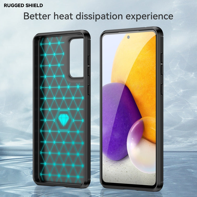 Custodia per telefono TPU in fibra di carbonio con trama spazzolata, For Samsung Galaxy A73 5G