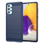 Custodia per telefono TPU in fibra di carbonio con trama spazzolata, For Samsung Galaxy A73 5G