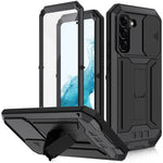 Custodia per telefono con supporto scorrevole in metallo + silicone per fotocamera R-JUST, For Samsung Galaxy S22 5G, For Samsung Galaxy S22+ 5G, For Samsung Galaxy S22 Ultra 5G