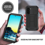 Custodia per telefono con supporto scorrevole in metallo + silicone per fotocamera R-JUST, For Samsung Galaxy S22 5G, For Samsung Galaxy S22+ 5G, For Samsung Galaxy S22 Ultra 5G