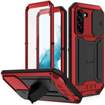 Custodia per telefono con supporto scorrevole in metallo + silicone per fotocamera R-JUST, For Samsung Galaxy S22 5G, For Samsung Galaxy S22+ 5G, For Samsung Galaxy S22 Ultra 5G