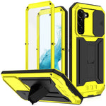 Custodia per telefono con supporto scorrevole in metallo + silicone per fotocamera R-JUST, For Samsung Galaxy S22 5G, For Samsung Galaxy S22+ 5G, For Samsung Galaxy S22 Ultra 5G