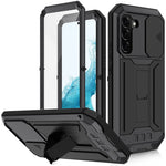 Custodia per telefono con supporto scorrevole in metallo + silicone per fotocamera R-JUST, For Samsung Galaxy S22 5G, For Samsung Galaxy S22+ 5G, For Samsung Galaxy S22 Ultra 5G
