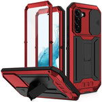 Custodia per telefono con supporto scorrevole in metallo + silicone per fotocamera R-JUST, For Samsung Galaxy S22 5G, For Samsung Galaxy S22+ 5G, For Samsung Galaxy S22 Ultra 5G